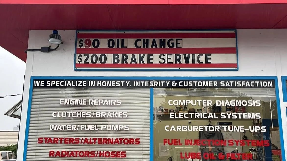 Cascade Auto and Marine shop marquee and automotive service area