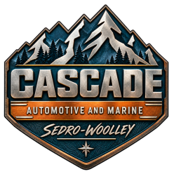Cascade Automotive and Marine mountain badge