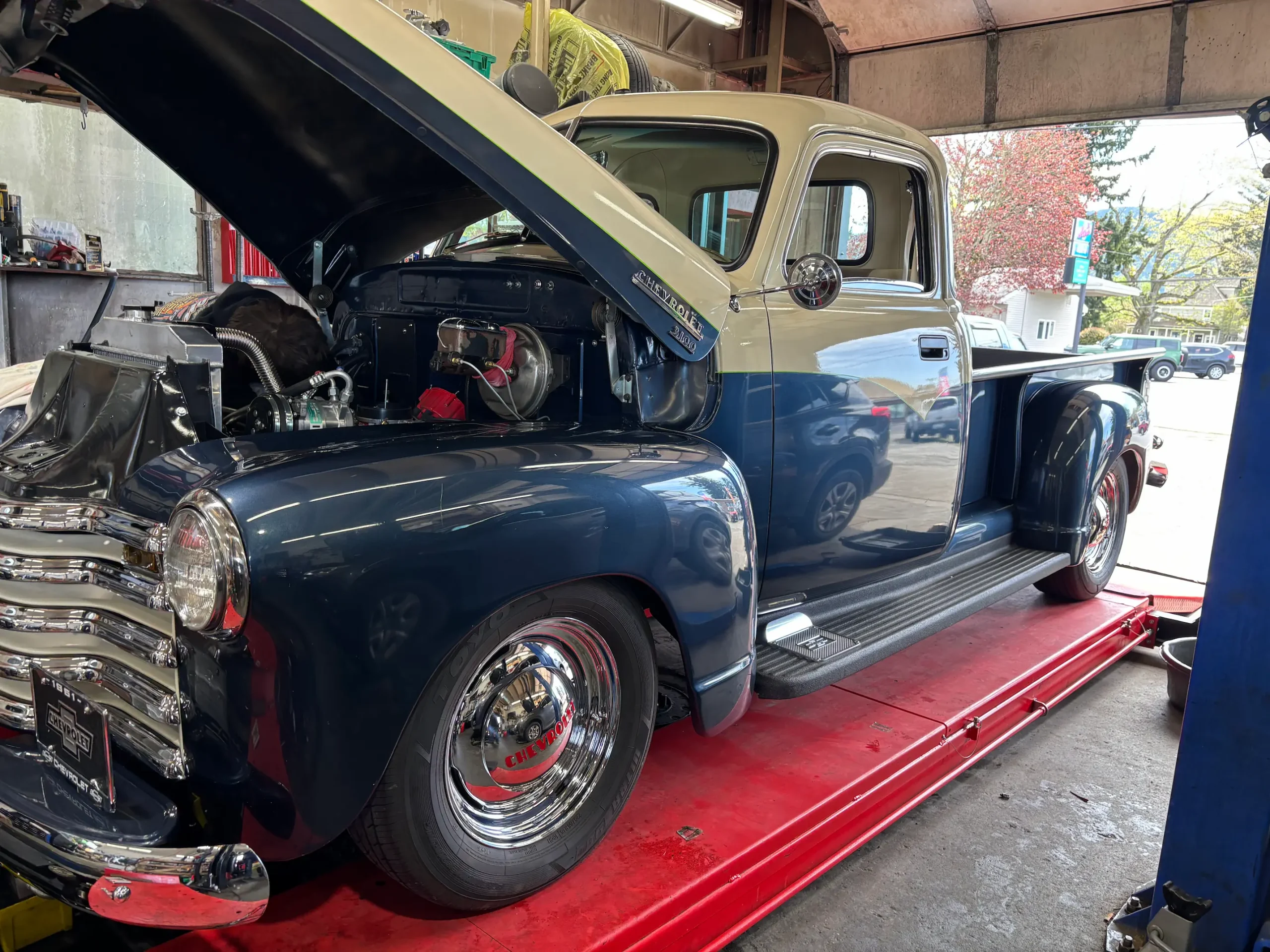 Vehicles inside Cascade’s automotive service bay